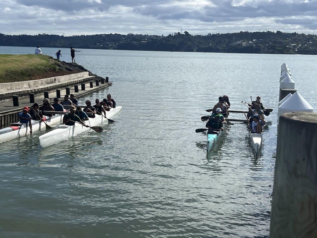 waka at Mangere Bridge